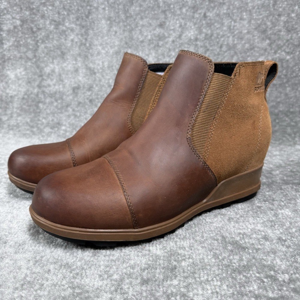 Sorel‎ Boots Women's 10 Brown Evie Pull-On Suede Leather Ankle NL3816-242